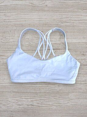Lululemon Free To Be Bra White Strappy Cross Back Yoga Sports Bra Size 6